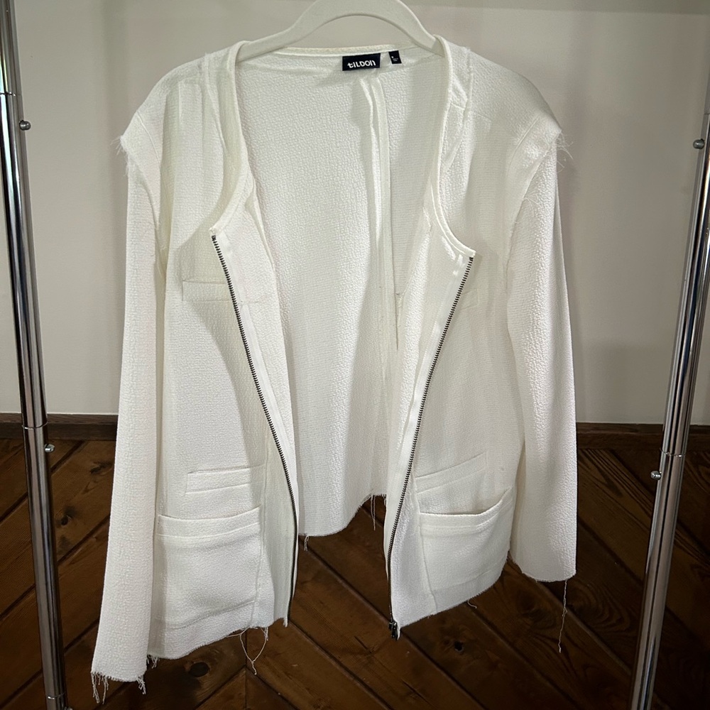 Tildon Nordstrom distressed white jacket